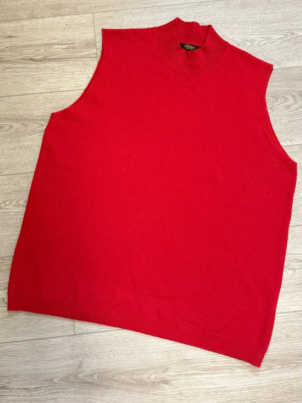 Classic Red Sleeveless Knit Wool & Cashmere Vest Sz.XXL